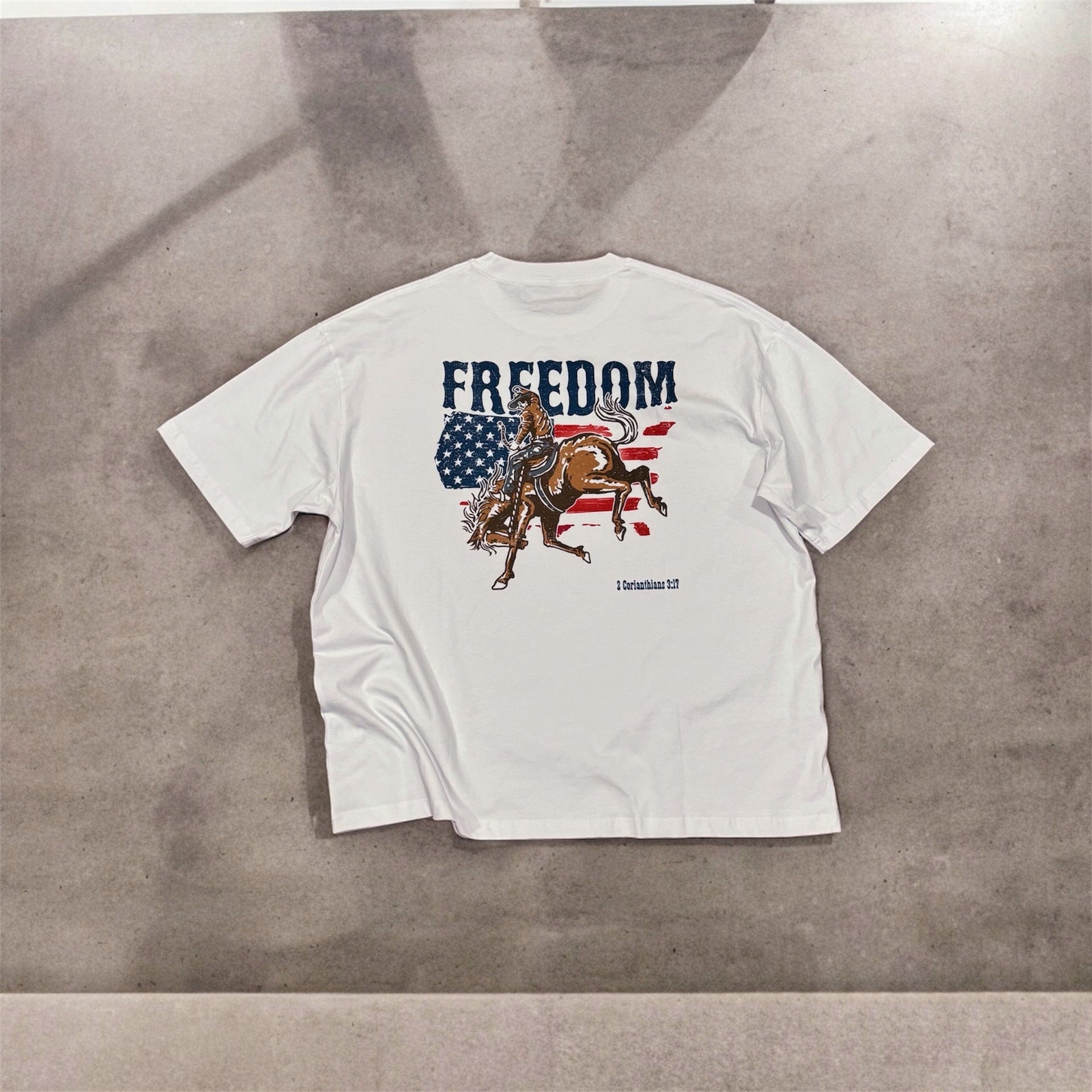 American Freedom - Heavyweight Oversized Graphic Tee - White