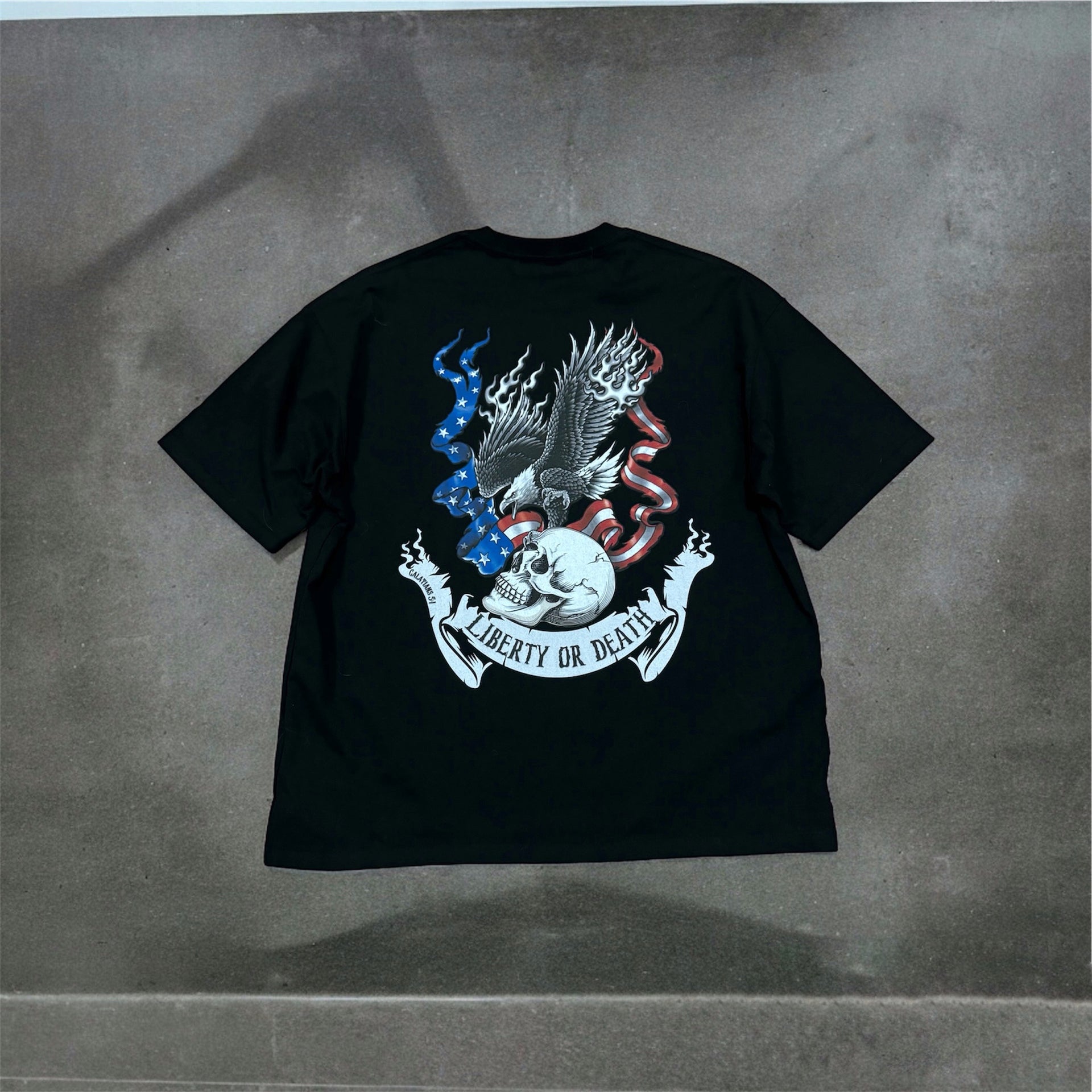 Liberty or Death - Heavyweight Oversized Graphic Tee - Black